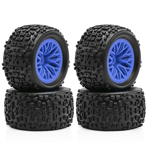 Gummi-Reifenrad, 72,5 x 40 mm, RC-Ersatzteile für ARRMA 1/18 Typhon GROM Granit RC Auto, Blau, 4 Stück von ULIIK