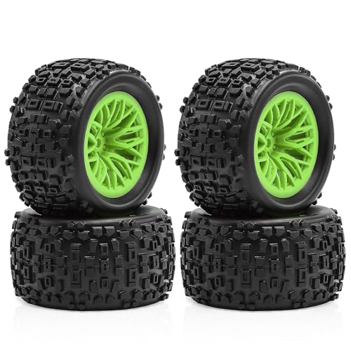 Gummi-Reifenrad, 72,5 x 40 mm, RC-Ersatzteile für ARRMA 1/18 Typhon GROM Granit RC Auto, Grün, 4 Stück von ULIIK