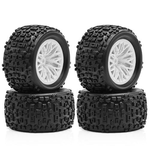 Gummi-Reifenrad, 72,5 x 40 mm, RC-Ersatzteile für ARRMA 1/18 Typhon GROM Granit RC Auto, Weiß, 4 Stück von ULIIK