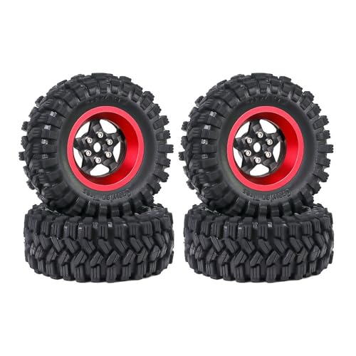 Gummireifen, 62 x 24 mm, 62 x 24 mm, Sechskant, 7 mm, RC, verbesserte Teile für 1/18 1/24 TRX4M SCX24 Crawler RC Kletterauto (Typ C), 4 Stück von ULIIK