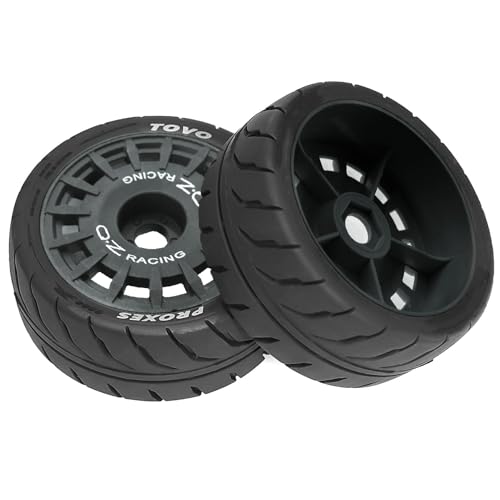 Gummireifenrad, 68 x 27 mm, Sechskant-Nabe, 12 mm, RC-Ersatzteile für 1/10 MST Rally Tamiya TT01 XV02 Kyosho HPI Sakura YOKOMO Touring RC Car (Titan), 4 Stück von ULIIK
