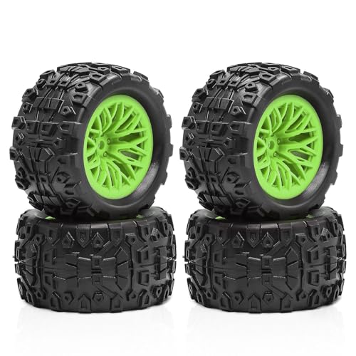 Gummireifenrad, 72,5 x 40 mm, RC-Ersatzteile für ARRMA 1/18 Typhon GROM Granit RC Auto, Grün, 4 Stück von ULIIK