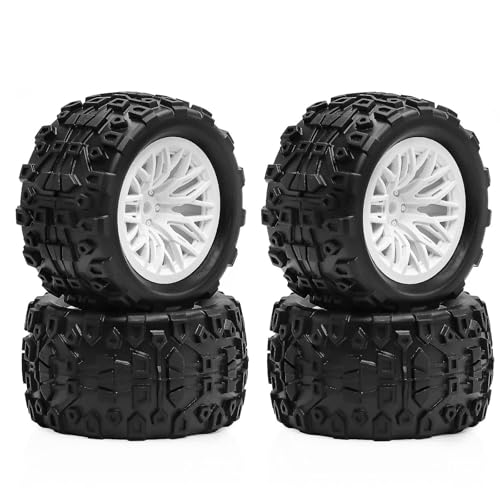 Gummireifenrad, 72,5 x 40 mm, RC-Ersatzteile für ARRMA 1/18 Typhon GROM Granit RC Auto, Weiß, 4 Stück von ULIIK