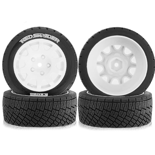 Gummireifenrad, 78 x 30 mm, Sechskant-Nabe, 12 mm, RC-Ersatzteile für WRC 1/8 HPI Rally WR8 CNE Rlaarlo 1/10 RC Auto, 4 Stück von ULIIK