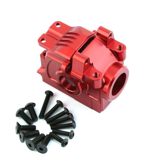 Hintere Wellen-Getriebeschale aus Aluminiumlegierung, RC verbesserte Teile für Traxxas Rustler Hoss Slash Stampede 4x4 XO-01 RC Car (rot) von ULIIK