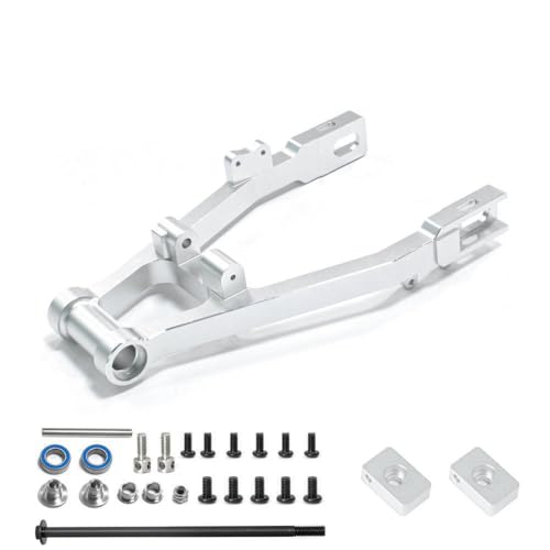 Hinterradaufhängungsarm aus Aluminiumlegierung, Hinterradsitz, RC-Upgrade-Teile für LOSI 1/4 Promoto-MX RC Elektromotorrad (Silber) von ULIIK