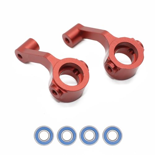 Lenkbecher aus Aluminiumlegierung, RC-Upgrade-Teile für 1/10 ECX 2WD Ruckus, Axe, Brutus, Circuit, AMP MT, AMP DB, AMP Crush, K&N Torment RC Car (rot) von ULIIK