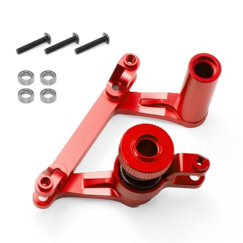 Lenkgruppe aus Aluminiumlegierung #4945 RC verbesserte Teile für TRAXXAS 1/10 E-Maxx T-Maxx RC Auto (rot) von ULIIK