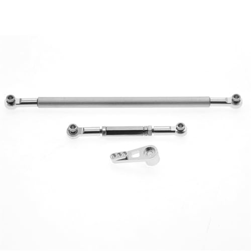 Lenkstange aus Aluminiumlegierung mit 25T Servo-Hupe, RC verbesserte Teile für MN G500 RC Auto (Silber) von ULIIK