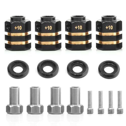 Messing 12 mm Rad-Sechskant-Adapter breit +3 mm/+5 mm/+10 mm/+15 mm RC-Upgrade-Teile für TRAXXAS TRX4 TRX6 Crawler RC Car (+10 mm) von ULIIK