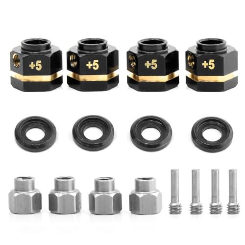 Messing 12 mm Rad-Sechskant-Adapter breit +3 mm/+5 mm/+10 mm/+15 mm RC-Upgrade-Teile für TRAXXAS TRX4 TRX6 Crawler RC Car (+5 mm) von ULIIK