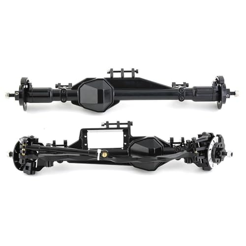 Metal Front Rear Bridge Axle Assembly RC Upgraded Parts for Axial RBX10 Ryft Crawler RC Car (Front + Rear Black) von ULIIK