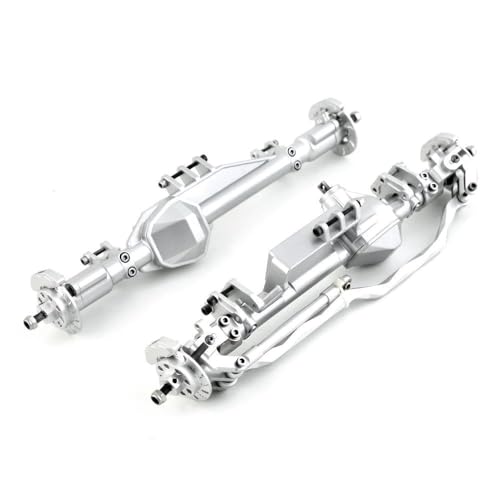 Metal Front Rear Bridge Axle Assembly RC Upgraded Parts for Axial RBX10 Ryft Crawler RC Car (Front + Rear Silver) von ULIIK