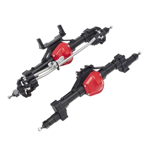 Metal Heighten Front and Rear Bridge Axle Assembly RC Upgraded Parts for AXIAL 1/10 SCX10 I, SCX10 II Crawler RC Car (Black) von ULIIK