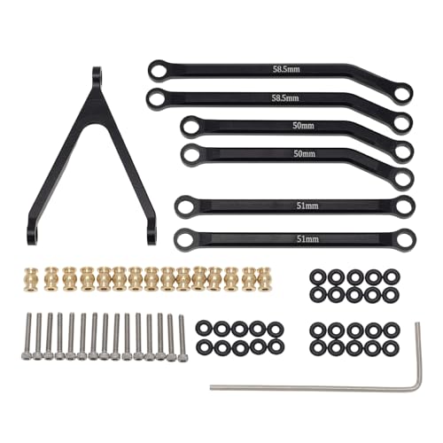 Metal High Clearance Chassis Pull Rod Set RC Upgraded Parts for AXIAL 1/24 SCX24 AXI00001 C10 AXI00002 JLU AXI00006 Ford Bronco RC Car (Black) von ULIIK
