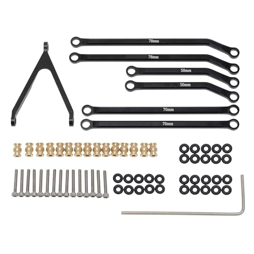 Metal High Clearance Chassis Pull Rod Set RC Upgraded Parts for AXIAL 1/24 SCX24 AXI00005 Crawler RC Car (Black) von ULIIK