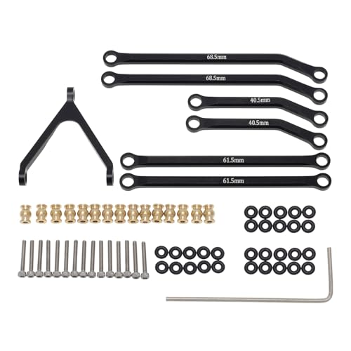 Metal High Clearance Chassis Pull Rod Set RC Upgraded Parts for AXIAL 1/24 SCX24 AXI90081 Deadbolt AXI00004 B17 RC Car (Black) von ULIIK