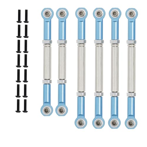 Metal Linkage Spurstange Zugstange Set RC Upgrade Teile für 1/10 ECX 2WD Ruckus, Axe, Brutus, Circuit, AMP MT, AMP DB, AMP Crush, K&N Torment RC Car (Himmelblau) von ULIIK