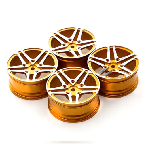 Metall-Radnabe RC Ersatzteile für 1/10 Sakura 3 Racing HSP 94122 Kyosho FW06 Drift Touring RC Rennwagen (Golden), 4 Stück von ULIIK