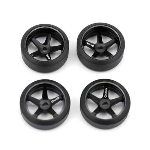 Metall-Radnaben-Reifen, RC, verbesserte Teile für WLtoys 1/28 K969 Mini-Z AWD AMZ Mini-Q AMR GLA DRZ Mini-D IW04M Drift RC Auto (Offset 5,5 schwarz), 4 Stück von ULIIK