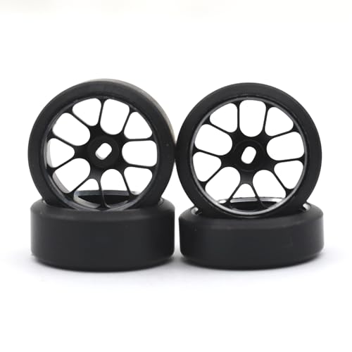Metall-Radnaben-Reifen, RC, verbesserte Teile für WLtoys 1/28 K969 Mini-Z AWD AMZ Mini-Q AMR GLA DRZ Mini-D IW04M RC Auto (Offset 2,5 schwarz), 4 Stück von ULIIK
