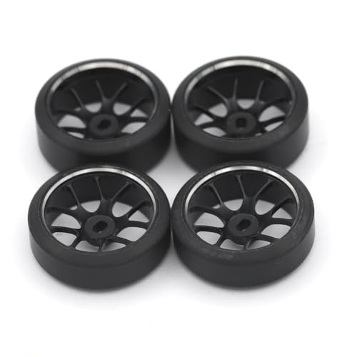 Metall-Radnaben-Reifen, RC, verbesserte Teile für WLtoys 1/28 K969 Mini-Z AWD AMZ Mini-Q AMR GLA DRZ Mini-D IW04M RC Auto (Offset 5,5 schwarz), 4 Stück von ULIIK