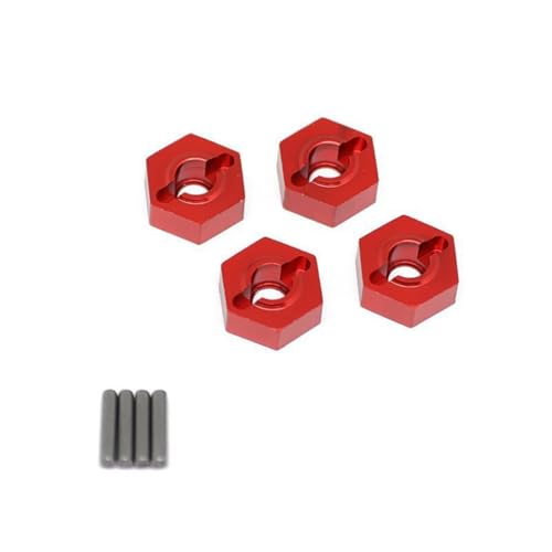 Metallrad-Sechskant-Adapter, RC, verbesserte Teile für ARRMA 1/10 Granit Senton Big Rock Vorteks Typhon RC Auto, Rot, 4 Stück Metallrad-Sechskant-Adapter, RC, verbesserte Teile für ARRMA 1/10 Granit Senton Big Rock Vorteks Typhon RC Auto, Rot, 4 Stück von ULIIK