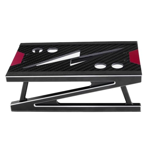 RC-Auto-Reparaturständer aus Aluminiumlegierung für 1/8 1/10 Drift Racing RC Auto (silber-rot) von ULIIK