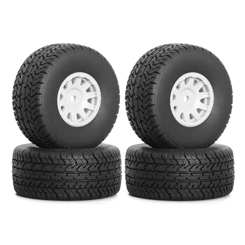 RC-Gummiradreifen, 65 x 28 mm, Sechskant-Nabe, 12 mm, RC-Ersatzteile für ARRMA 1/14 Mojave GROM ARA550116 RC Car (weiß), 4 Stück von ULIIK