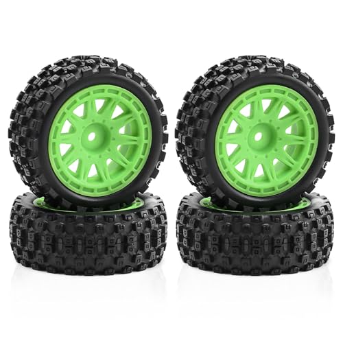 RC-Gummiradreifen, 70 x 26 mm, RC-Ersatzteile für ARRMA 1/18 2S Typhon GROM ARA2106 RC Auto, Grün, 4 Stück RC-Gummiradreifen, 70 x 26 mm, RC-Ersatzteile für ARRMA 1/18 2S Typhon GROM ARA2106 RC Auto, Grün, 4 Stück von ULIIK