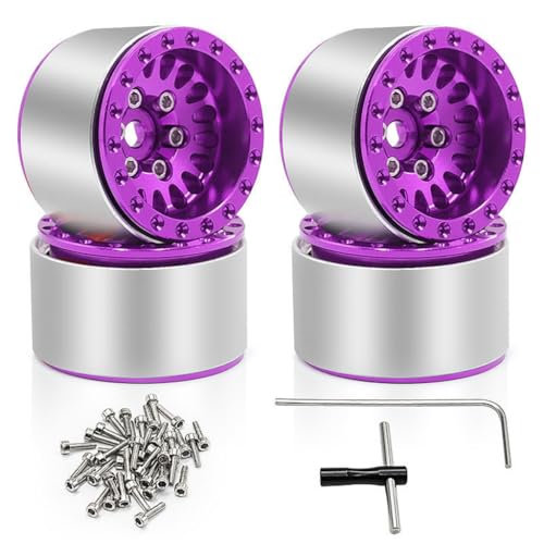RC Radnabe aus Aluminiumlegierung, 25 x 17 mm, RC-Upgrade-Teile für Traxxas 1/18 TRX4M AXIAL 1/24 SCX24 AX24 RC Crawler RC Auto, Violett, 4 Stück RC Radnabe aus Aluminiumlegierung, 25 x 17 mm, RC-Upgrade-Teile für Traxxas 1/18 TRX4M AXIAL 1/24 SCX24 AX24 RC Crawler RC Auto, Violett, 4 Stück von ULIIK