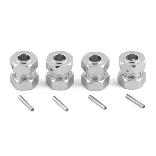 Rad-Sechskant-Adapter aus Aluminiumlegierung, 17 mm, RC-Upgrade-Teile für ARRMA 1/8 6S KRATON Outcast RC Car (Silber) von ULIIK