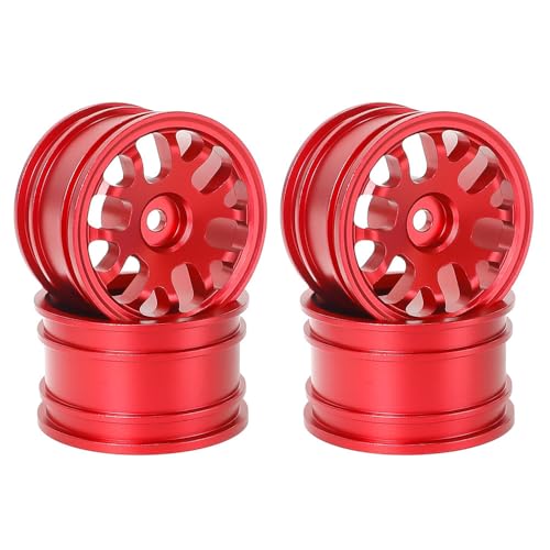Radnabe aus Aluminiumlegierung, 42 x 25 mm, Sechskant-Nabe, 12 mm, RC, verbesserte Teile für Tamiya M03, M04, M05, M06, M07, M08, MB-01, XM-01, MF01-X, RC Auto (Typ-C Rot) von ULIIK