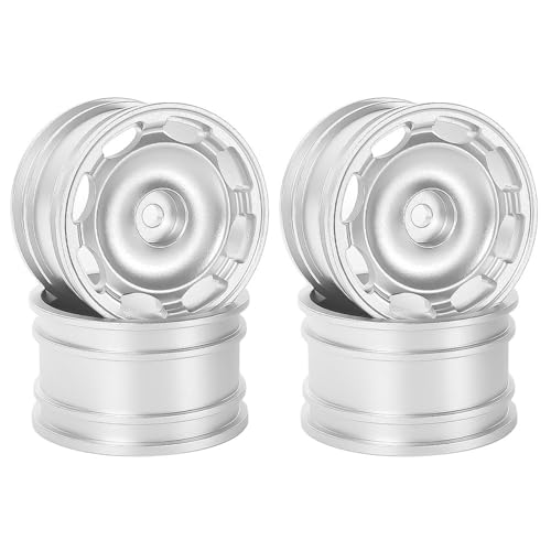 Radnabe aus Aluminiumlegierung, 42 x 25 mm, Sechskant-Nabe, 12 mm, RC, verbesserte Teile für Tamiya M03, M04, M05, M06, M07, M08, MB-01, XM-01, MF01-X RC Auto (Typ A, Silber) von ULIIK