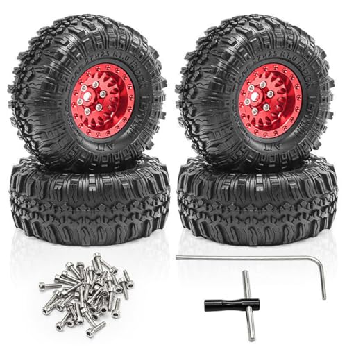 Radnabe aus Aluminiumlegierung, 57 x 25 mm, RC-Ersatzteile für TRAXXAS 1/18 TRX4M AXIAL 1/24 SCX24 AX24 RC Crawler RC Auto, Rot, 4 Stück Radnabe aus Aluminiumlegierung, 57 x 25 mm, RC-Ersatzteile für TRAXXAS 1/18 TRX4M AXIAL 1/24 SCX24 AX24 RC Crawler RC Auto, Rot, 4 Stück von ULIIK