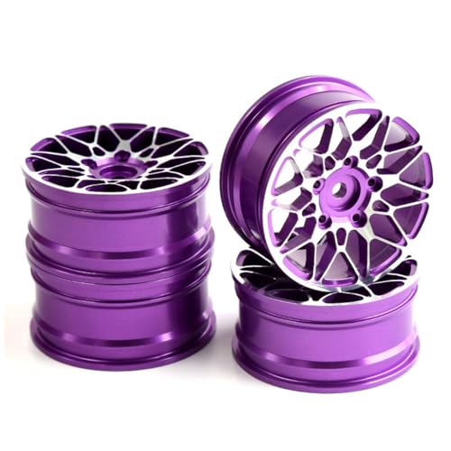 Radnabe aus Aluminiumlegierung, Ersatzteile für 1/10 Drift Touring RC Rennwagen, Violett, 4 Stück von ULIIK