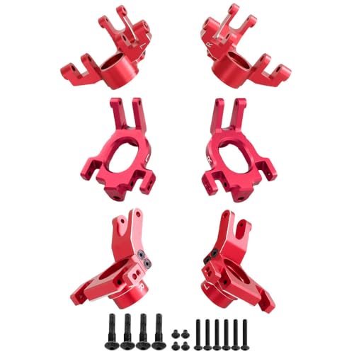 Radsitz-Set aus Aluminiumlegierung, RC-Upgrade-Teile für ARRMA 1/8 Mojave 4S 1/10 Kraton Outcast 4X4 4S RC Auto (rot) von ULIIK