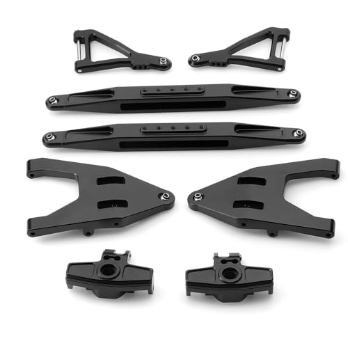 Radsitz-Set aus Aluminiumlegierung, vorne und hinten, RC-Upgrade-Teile für 1/10 UD1002 UD1002SE SG1002 Short Course Truck Off-Road RC Auto (schwarz) von ULIIK