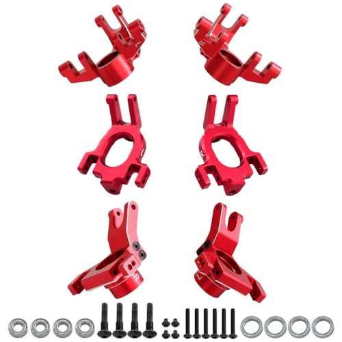 Radsitz-Set aus Aluminiumlegierung mit Kugellager, RC-Upgrade-Teile für ARRMA 1/8 Mojave 4S 1/10 Kraton Outcast 4X4 4S RC Auto (rot) von ULIIK