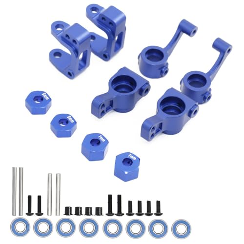 Radsitz-Set aus Aluminiumlegierung mit Sechskant-Adapter, RC-Upgrade-Teile für 1/10 ECX 2WD Ruckus, Axe, Brutus, Circuit, AMP MT, AMP DB, AMP Crush, K&N Torment RC Car (Dunkelblau) von ULIIK
