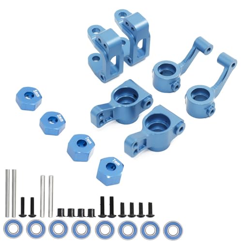 Radsitz-Set aus Aluminiumlegierung mit Sechskant-Adapter, RC-Upgrade-Teile für 1/10 ECX 2WD Ruckus, Axe, Brutus, Circuit, AMP MT, AMP DB, AMP Crush, K&N Torment RC Car (Himmelblau) von ULIIK