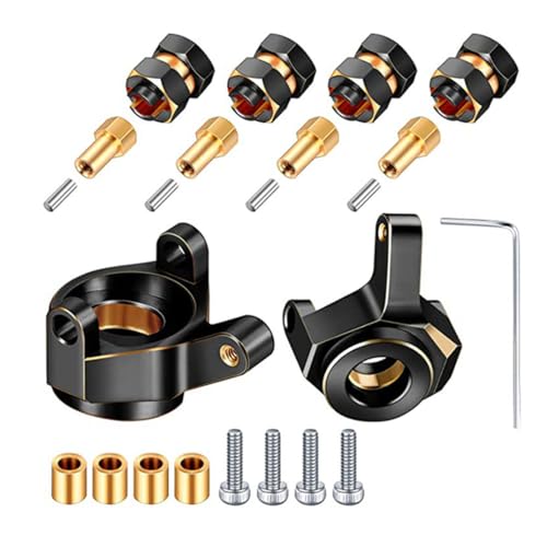 Schwarzer Messing-Lenkbecher mit breitem Rad-Sechskant-Adapter, RC-Upgrade-Teile für Axial SCX24 AXI90081 AXI00001 AXI00002 RC Car Schwarzer Messing-Lenkbecher mit breitem Rad-Sechskant-Adapter, RC-Upgrade-Teile für Axial SCX24 AXI90081 AXI00001 AXI00002 RC Car von ULIIK