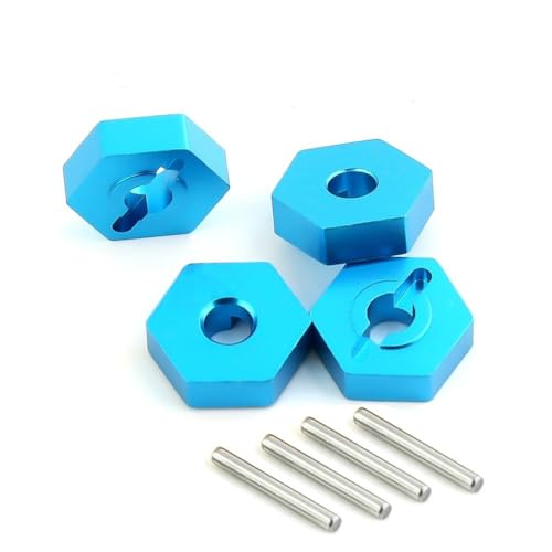 Sechskant-Radnabenadapter aus Aluminiumlegierung, RC, verbesserte Teile für Traxxas 1/16 E-Revo Slash 4WD Summit RC Auto (blau) von ULIIK
