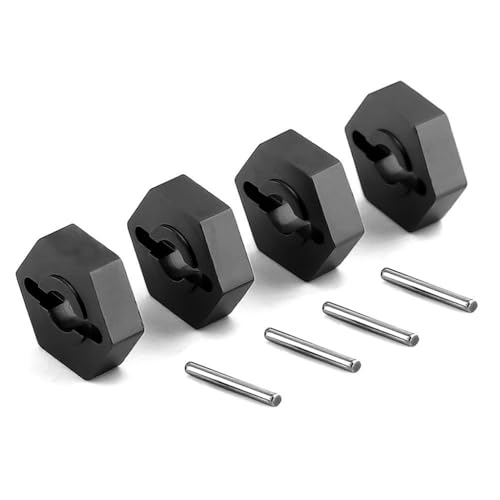 Sechskant-Radnabenadapter aus Aluminiumlegierung, RC, verbesserte Teile für Traxxas 1/16 E-Revo Slash 4WD Summit RC Auto (schwarz) von ULIIK