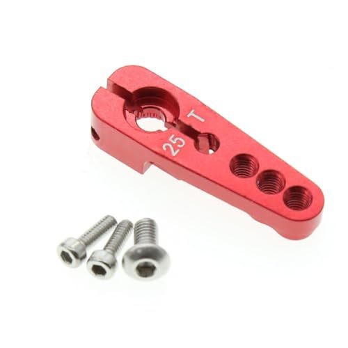 Servohorn aus Aluminiumlegierung, 3-Loch, 25T, 12 mm, 16 mm, 20 mm, RC verbesserte Teile für ferngesteuertes Auto-Servo (rot) von ULIIK