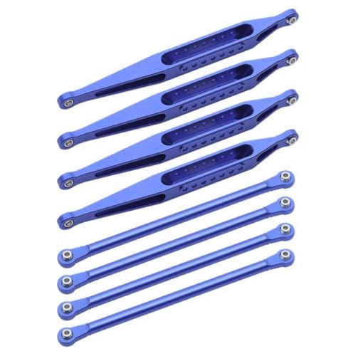 Spurstangen-Zugstangen-Set aus Aluminiumlegierung, oberes und unteres Gestänge, RC-Upgrade-Teile für LOSI 1/8 LMT 4WD Solid Axle, Monstertruck RC Auto (blau) von ULIIK
