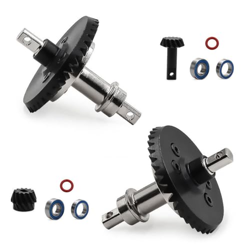 Stahl vorne/hinten gerade Welle Wave Box Getriebe Getriebe RC Upgrade Teile für 1/10 TRAXXAS Slash 4WD Rustler Stampede XO-01 RC Car (Front + Rear Gear) von ULIIK