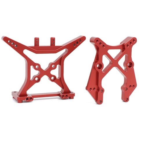 Stoßdämpfer aus Aluminiumlegierung, vorne und hinten, RC-Upgrade-Teile für 1/10 ECX 2WD Ruckus, Axe, Brutus, Circuit, AMP MT, AMP DB, AMP Crush, K&N Torment RC Car (rot) von ULIIK
