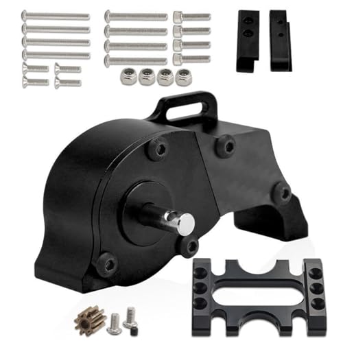 Wave-Box-Getriebe-Montage aus Aluminiumlegierung, RC verbesserte Teile für 1/10 SCX10 LCG Chassis RC Auto (schwarz) von ULIIK
