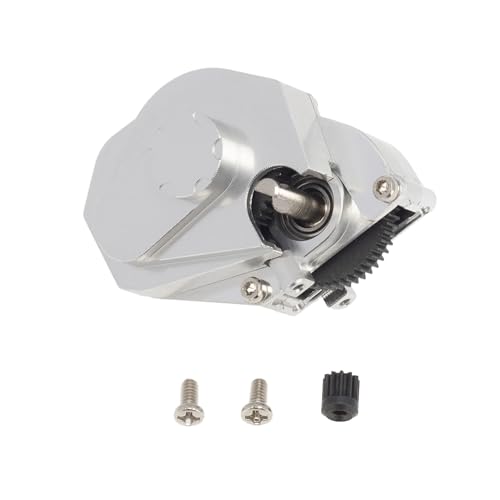Wave-Box-Getriebebaugruppe aus Aluminiumlegierung, RC, verbesserte Teile für AXIAL SCX24 AXI90081 Riegel AXI00004 B17 AXI00001 C10 AXI00002 JLU AXI00006 Ford Bronco AXI00005 RC Car (Silber) von ULIIK